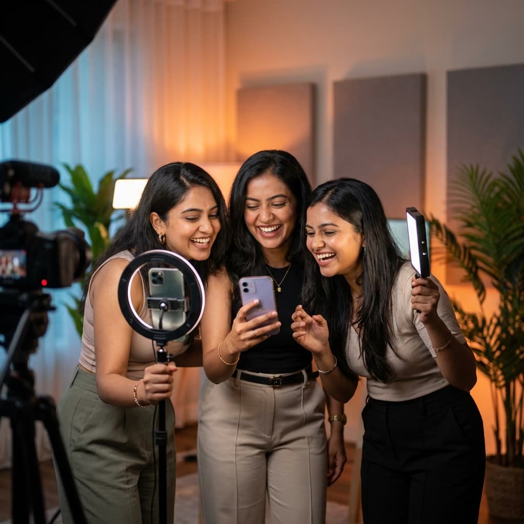 Creator with ring light